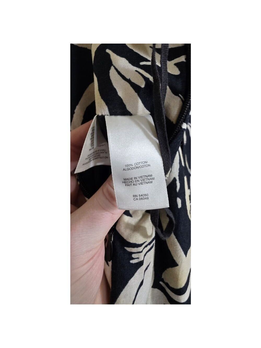 Jones New York Signature Size 6 Tiered Skirt Navy and Beige Floral Motif lined - Picture 5 of 11